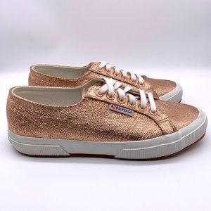 Superga Womens Metallic Rose Gold Shoe Sz 9